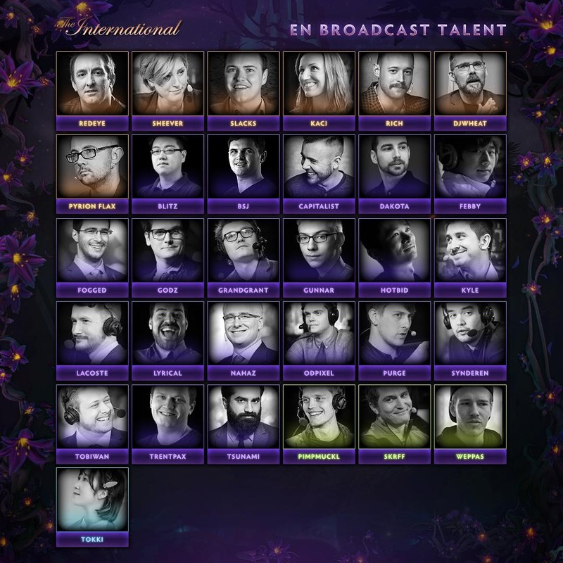 Dota 2 TI9 tekerleri ve analistleri listesi